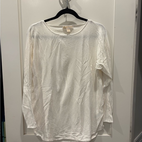 Michael Kors Tops - Michael Kors Cream Long Sleeve Crew Top